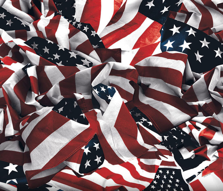 One Nation American flags hydrographics film swatch / pattern